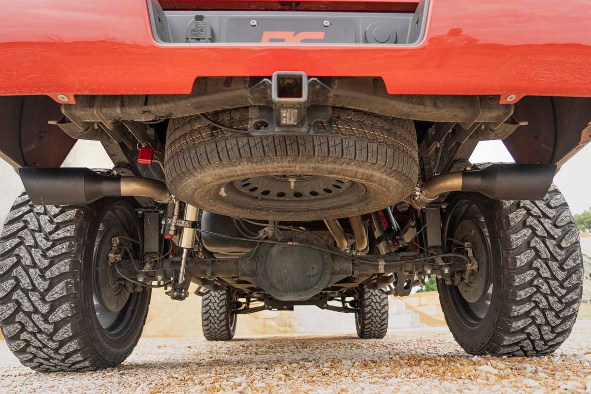 Chevrolet Silverado 1500 Performance Exhaust - Rough Country - Dual Cat Back - Black - '11-'18